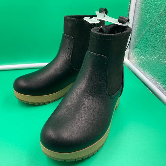 Cat & Jack Black Faux Leather Zipper Boots - Picture 3 of 4